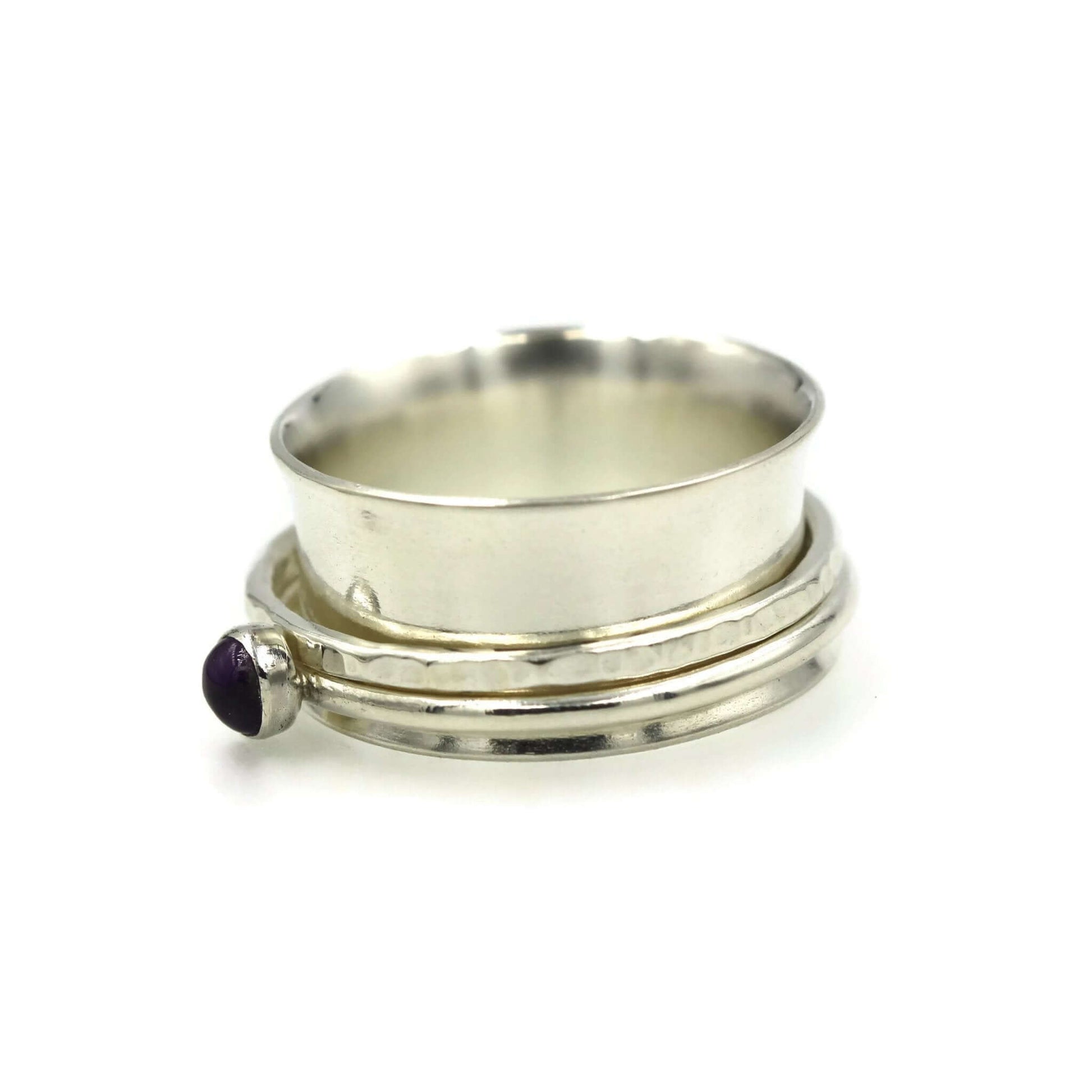 Sterling Silver and Amethyst Spinner Ring - Rebecca Cordingley