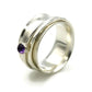 Sterling Silver and Amethyst Spinner Ring - Rebecca Cordingley