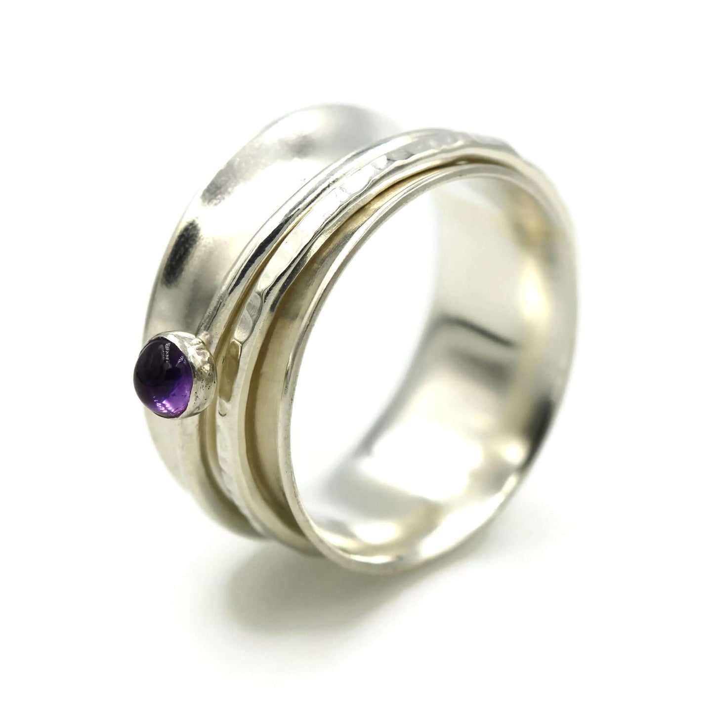 Sterling Silver and Amethyst Spinner Ring - Rebecca Cordingley