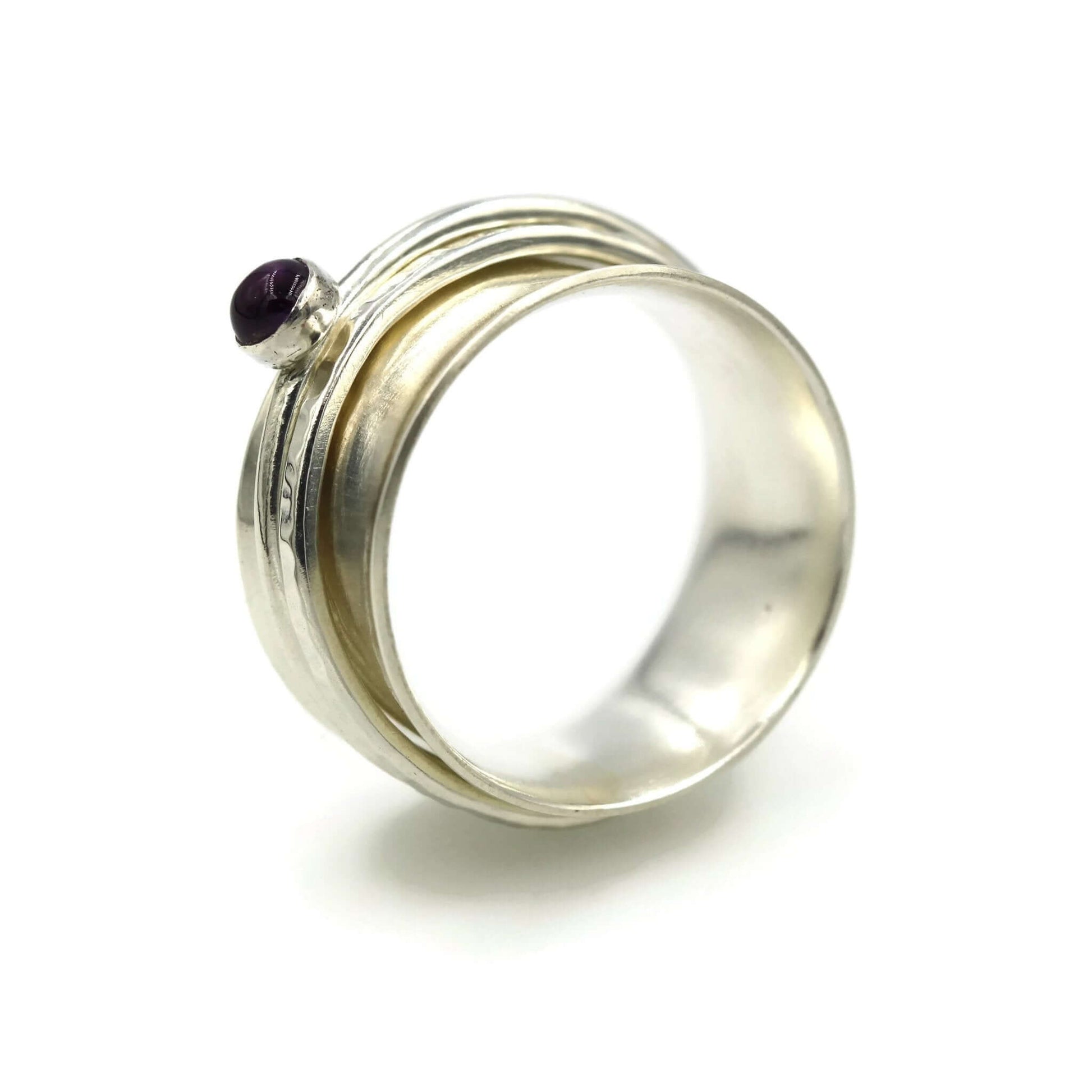 Sterling Silver and Amethyst Spinner Ring - Rebecca Cordingley