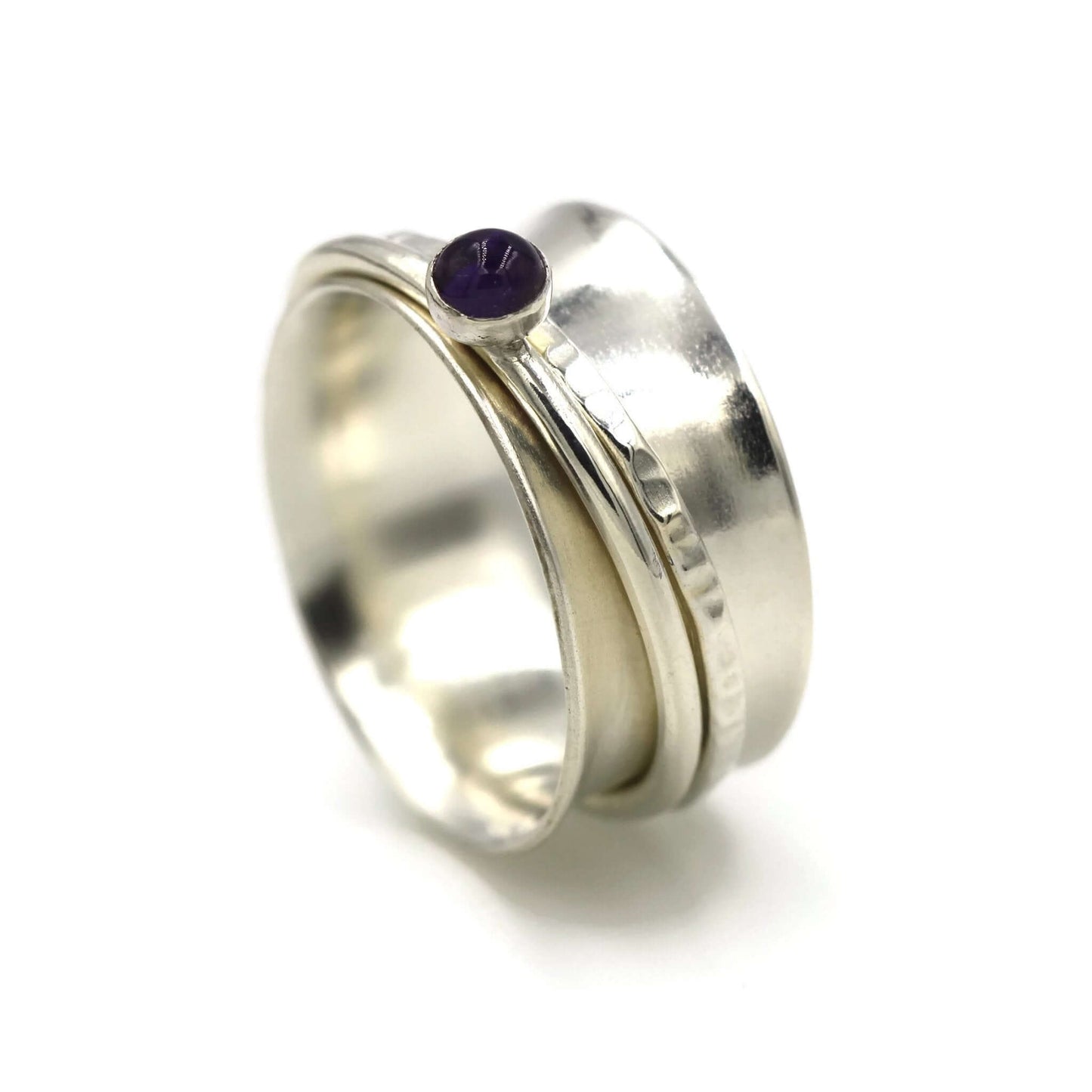 Sterling Silver and Amethyst Spinner Ring - Rebecca Cordingley