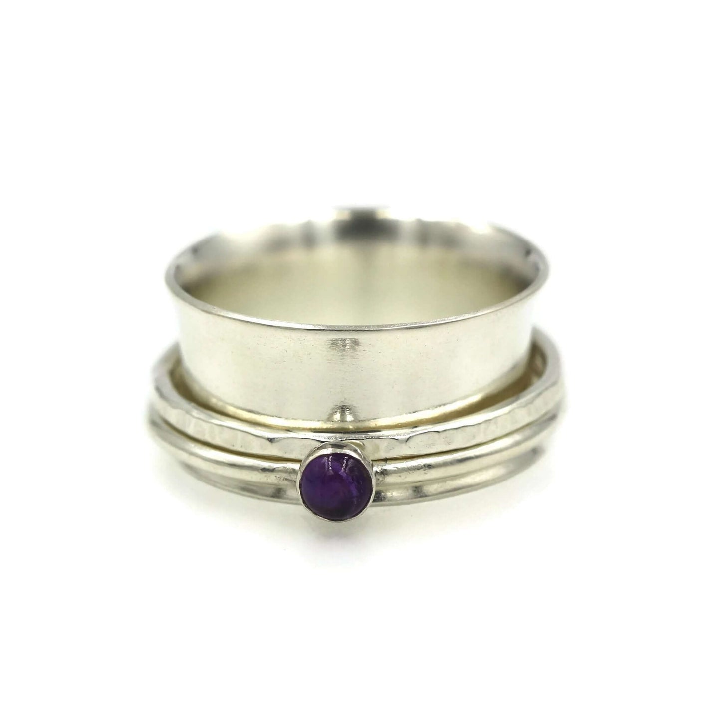 Sterling Silver and Amethyst Spinner Ring - Rebecca Cordingley