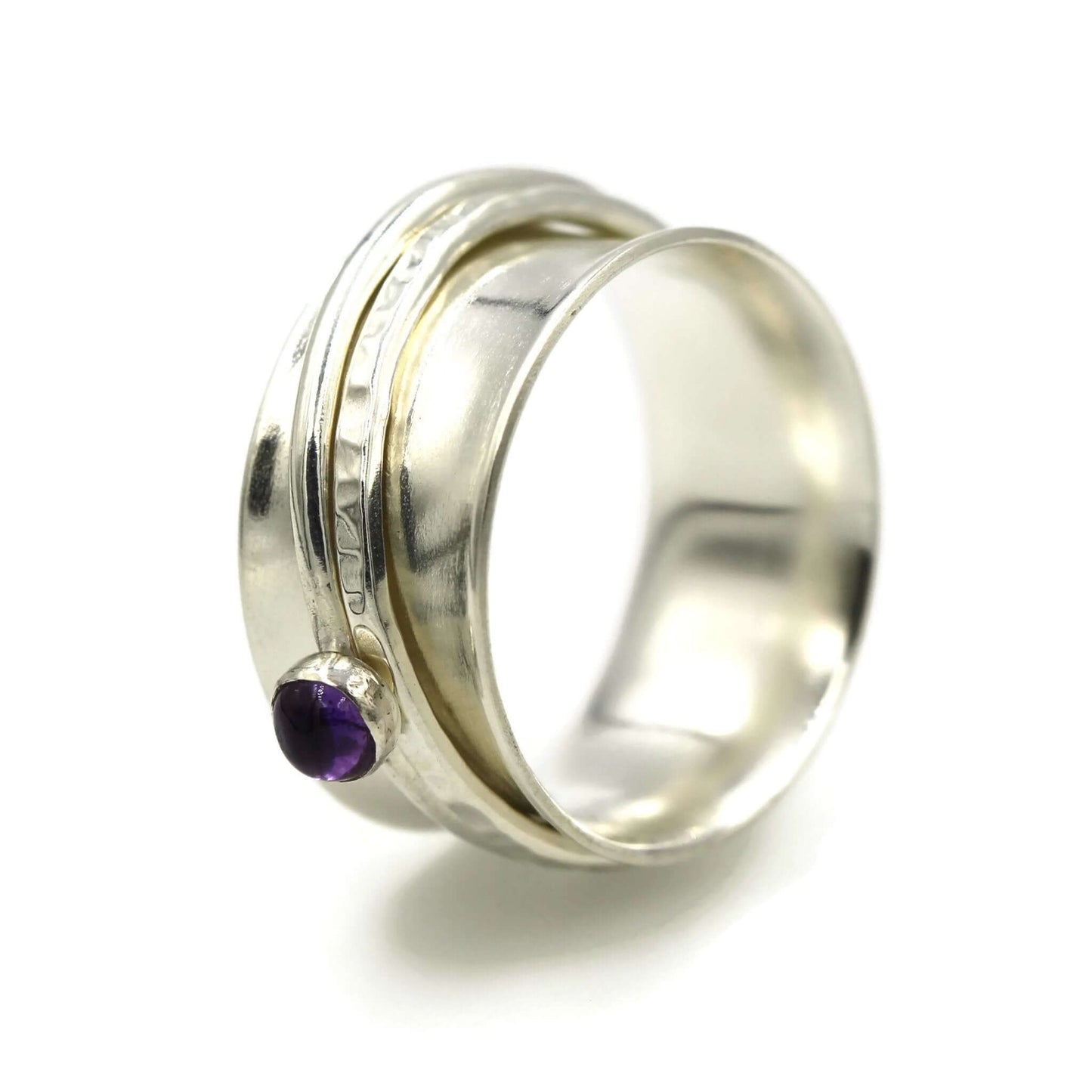 Sterling Silver and Amethyst Spinner Ring - Rebecca Cordingley