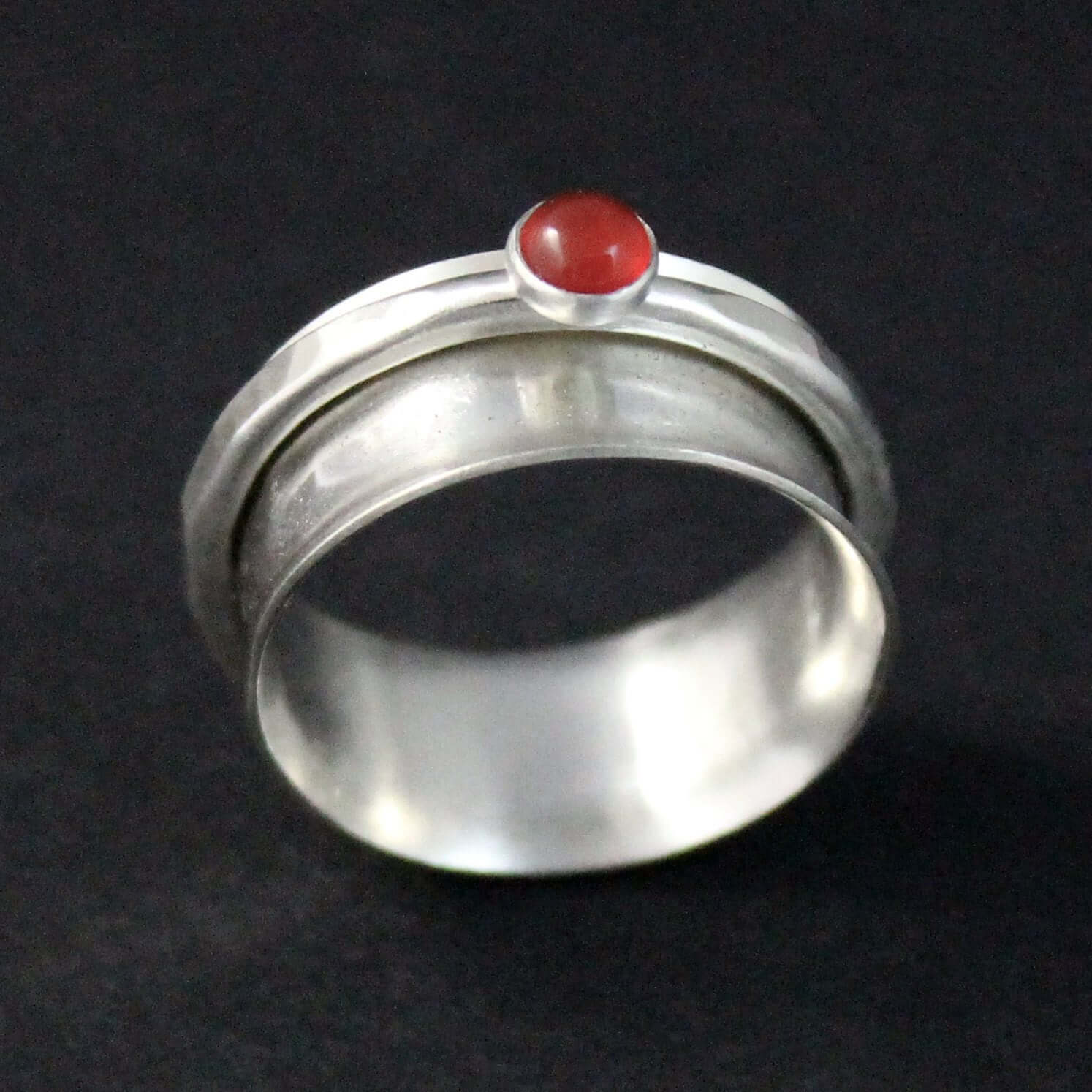 Sterling Silver and Carnelian Spinner Ring - Rebecca Cordingley