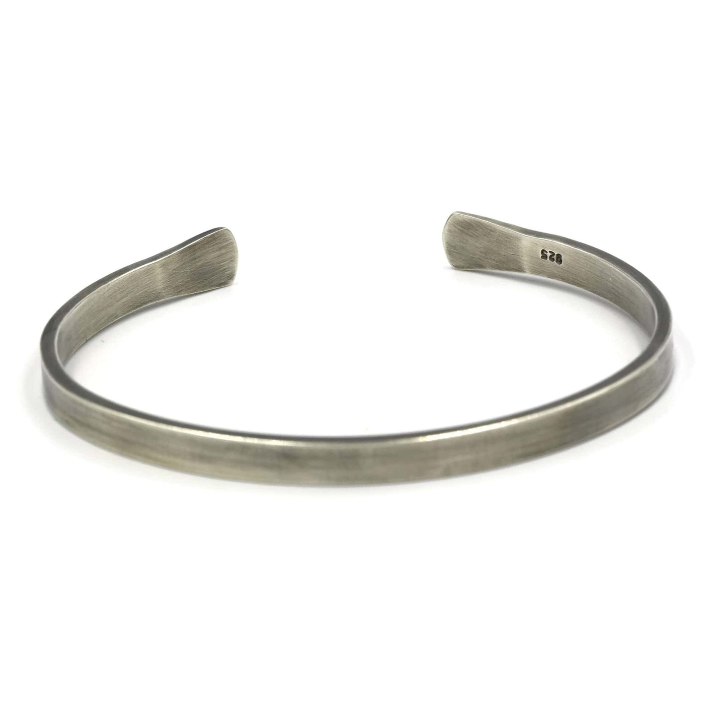 Sterling silver cuff bracelet with flared ends and oxidised finish - Rebecca Cordingley