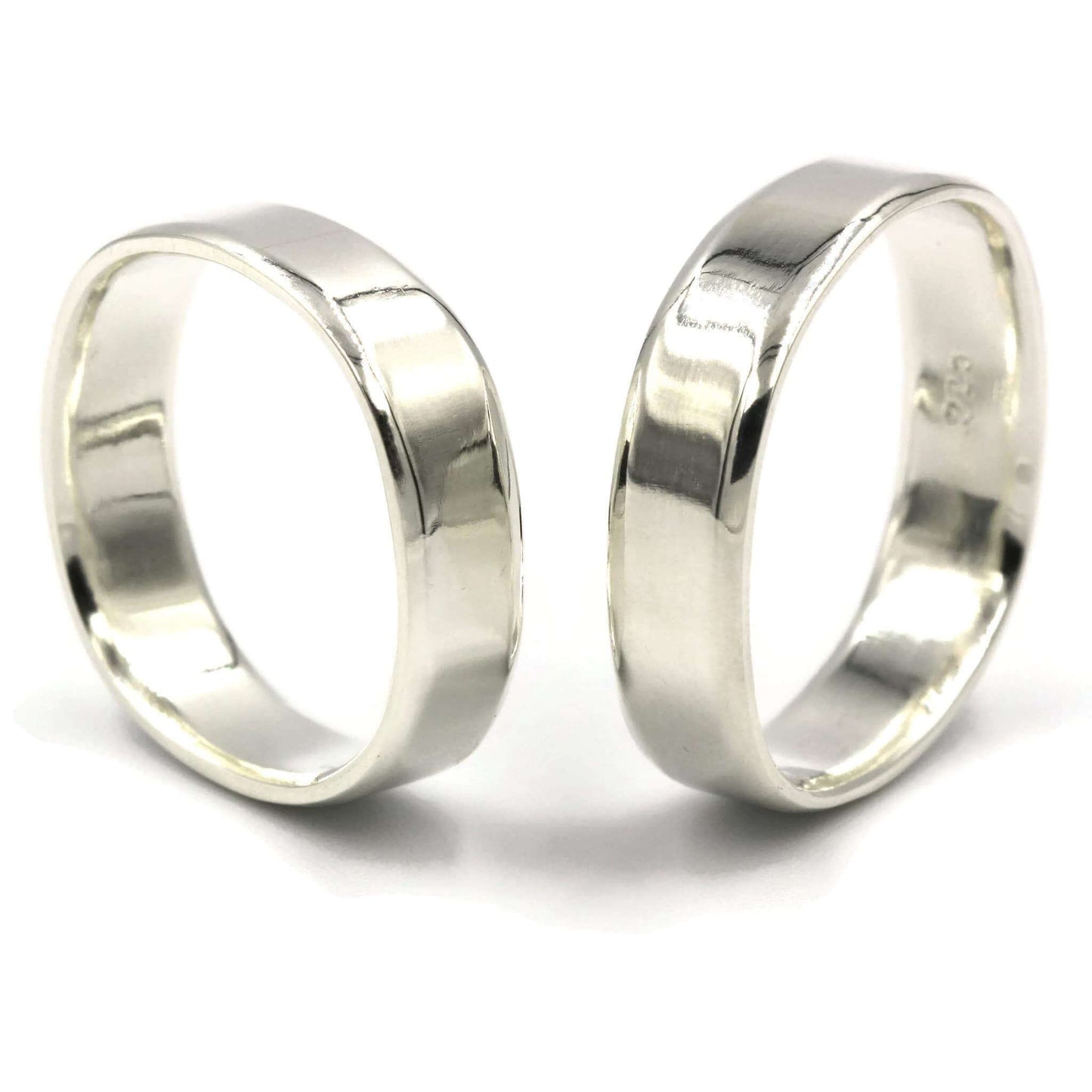 Sterling Silver Square Wedding Rings - Rebecca Cordingley