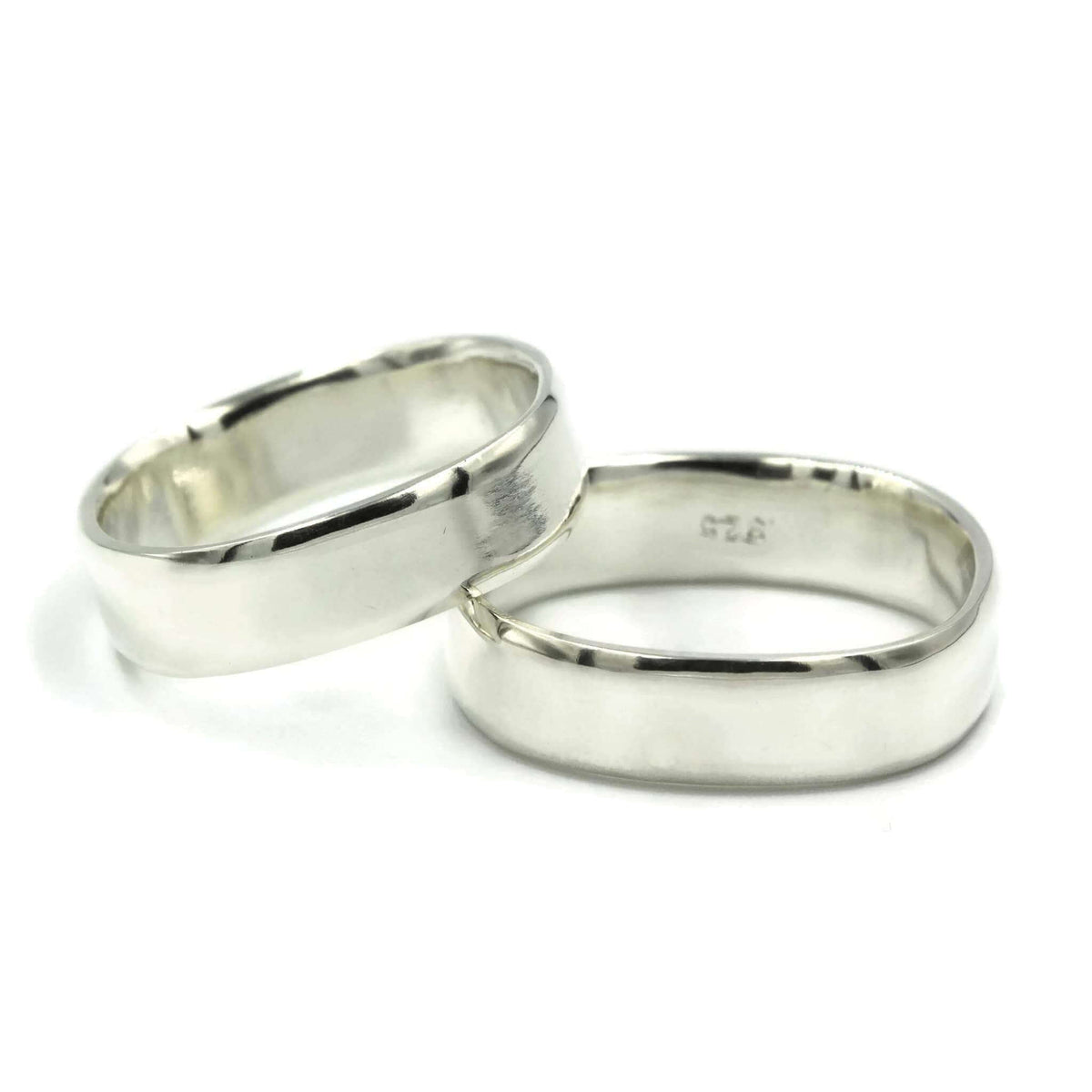 Set of Sterling Silver Square Wedding Rings | Rebecca Cordingley