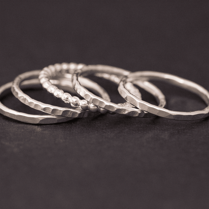 Set of Silver Stacking Rings - Rebecca Cordingley Jewellery