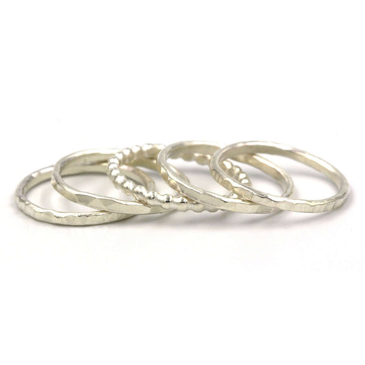 Set of Silver Stacking Rings - Rebecca Cordingley Jewellery