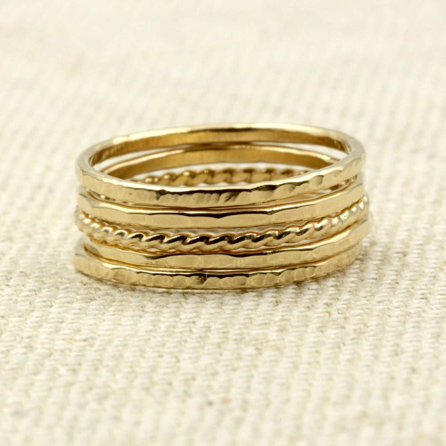 Thin Gold Stacking Ring Set - Rebecca Cordingley