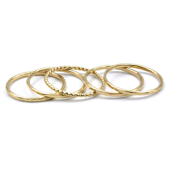 Gold Stack Rings by Australian jewellery designer Rebecca Cordingley