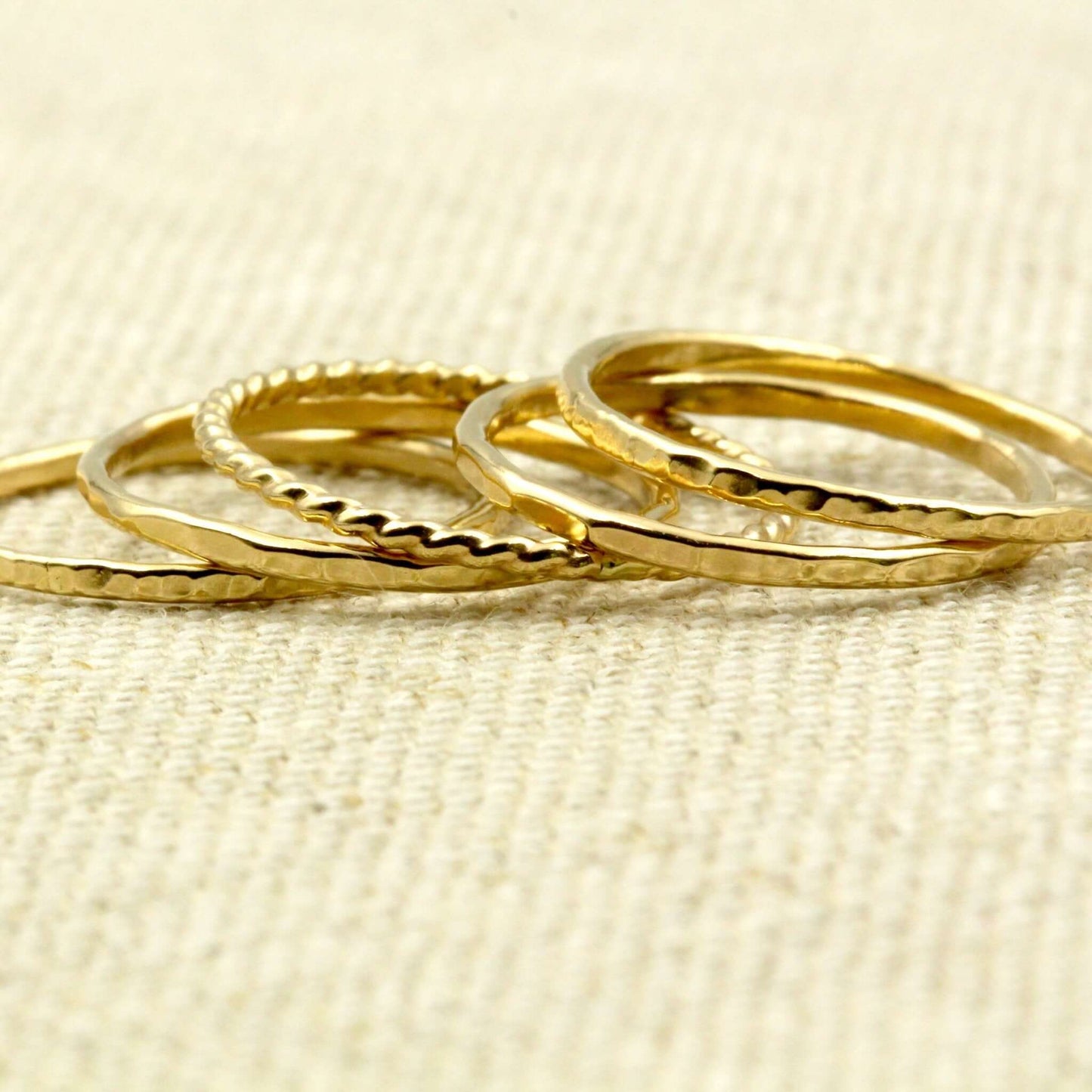 Thin Gold Stacking Ring Set - Rebecca Cordingley