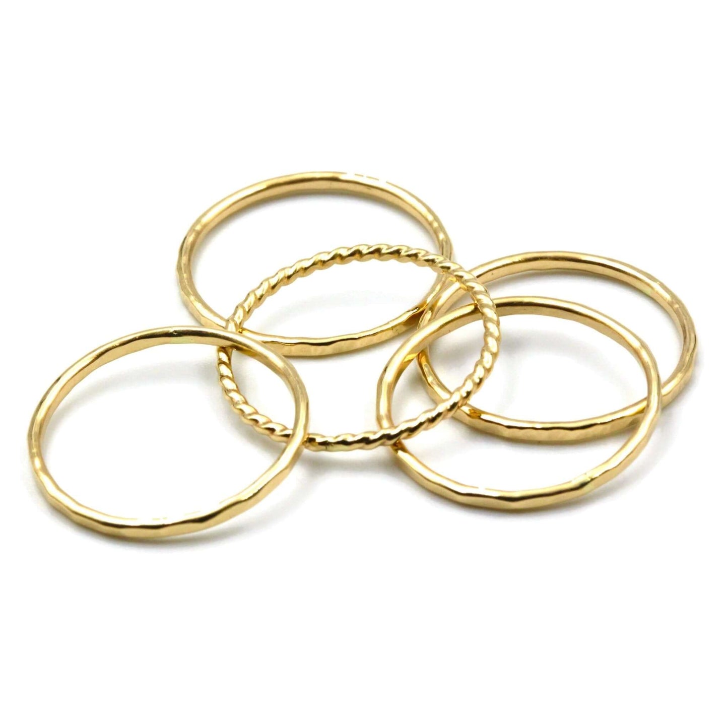 Thin Gold Stacking Ring Set - Rebecca Cordingley