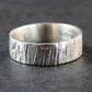 Wide Hammered Sterling Silver Ring with Ridged Pattern - Rebecca Cordingley