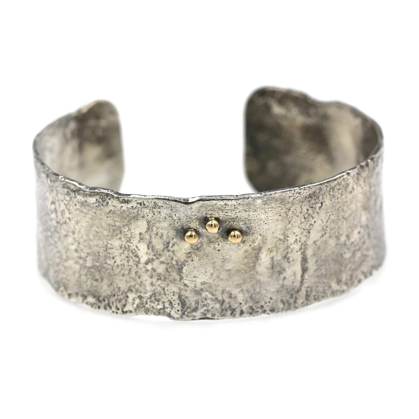 Wide Sterling Silver & Gold Cuff Bracelet - Rebecca Cordingley