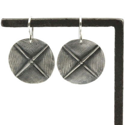 Women's Silver Drop Earrings | Fold Formed Cross - Rebecca Cordingley