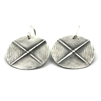 Women's Silver Drop Earrings | Fold Formed Cross - Rebecca Cordingley