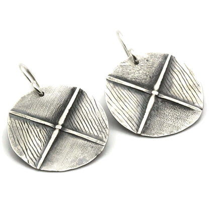 Women's Silver Drop Earrings | Fold Formed Cross - Rebecca Cordingley
